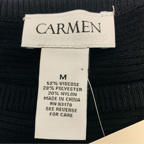 Carmen Marco Valvo Ribbed Dolman Sleeve Silver Hardware Pullover Sweater - Picture 8 of 13